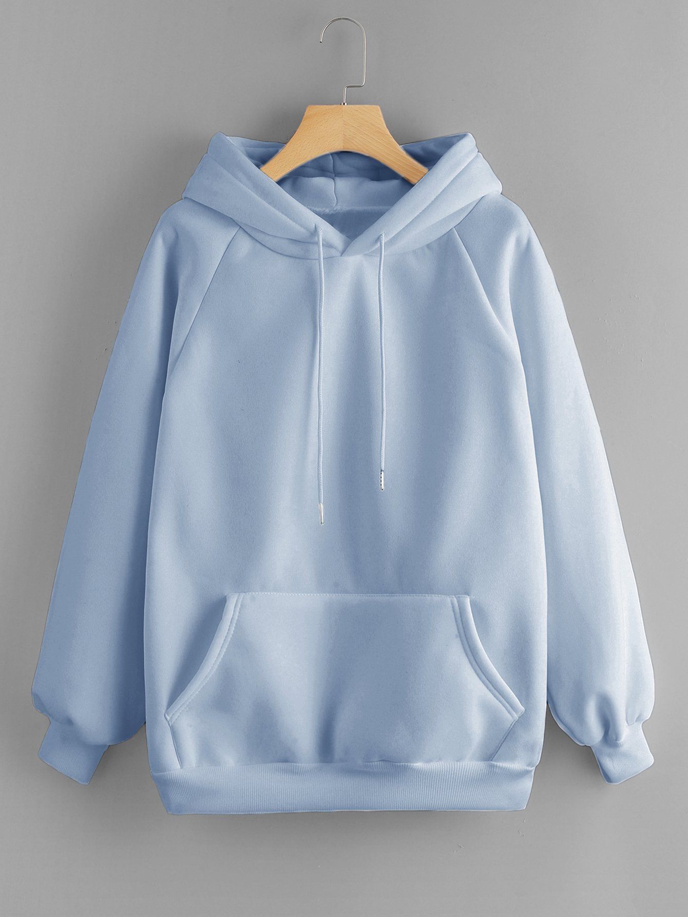 Kangaroo Pocket Blue Hoodie | Trendy hoodies, Solid hoodie, Sweatshirts ...